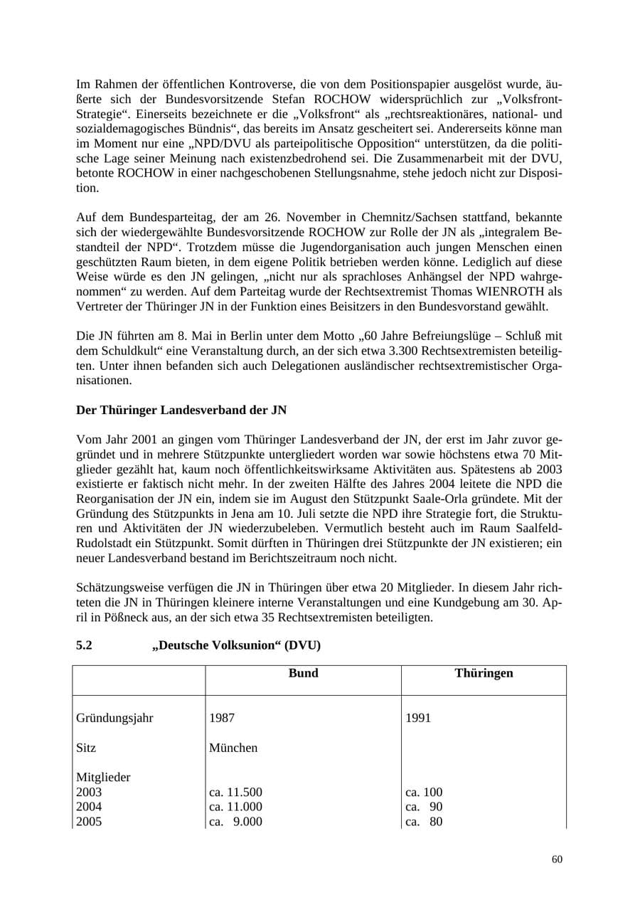 Seite 61 des Verfassungsschutzbericht 2005 Thüringen