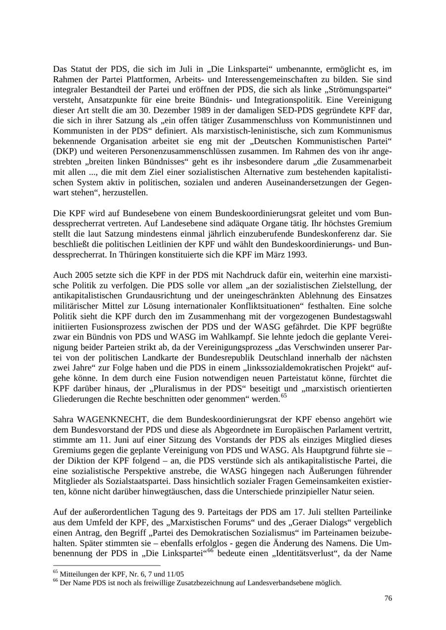 Seite 77 des Verfassungsschutzbericht 2005 Thüringen