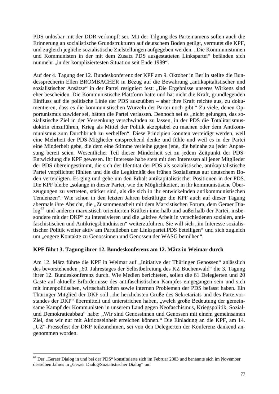 Seite 78 des Verfassungsschutzbericht 2005 Thüringen