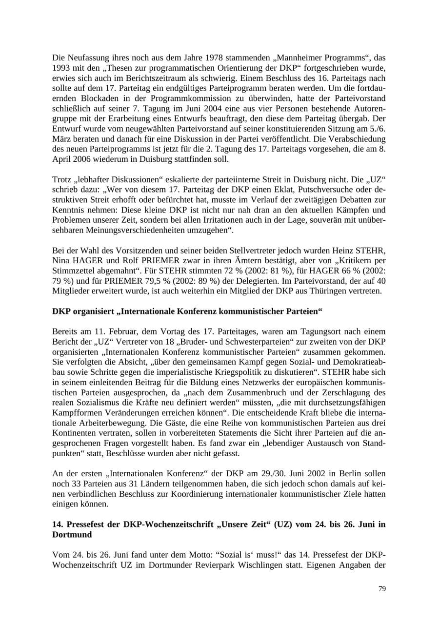 Seite 80 des Verfassungsschutzbericht 2005 Thüringen