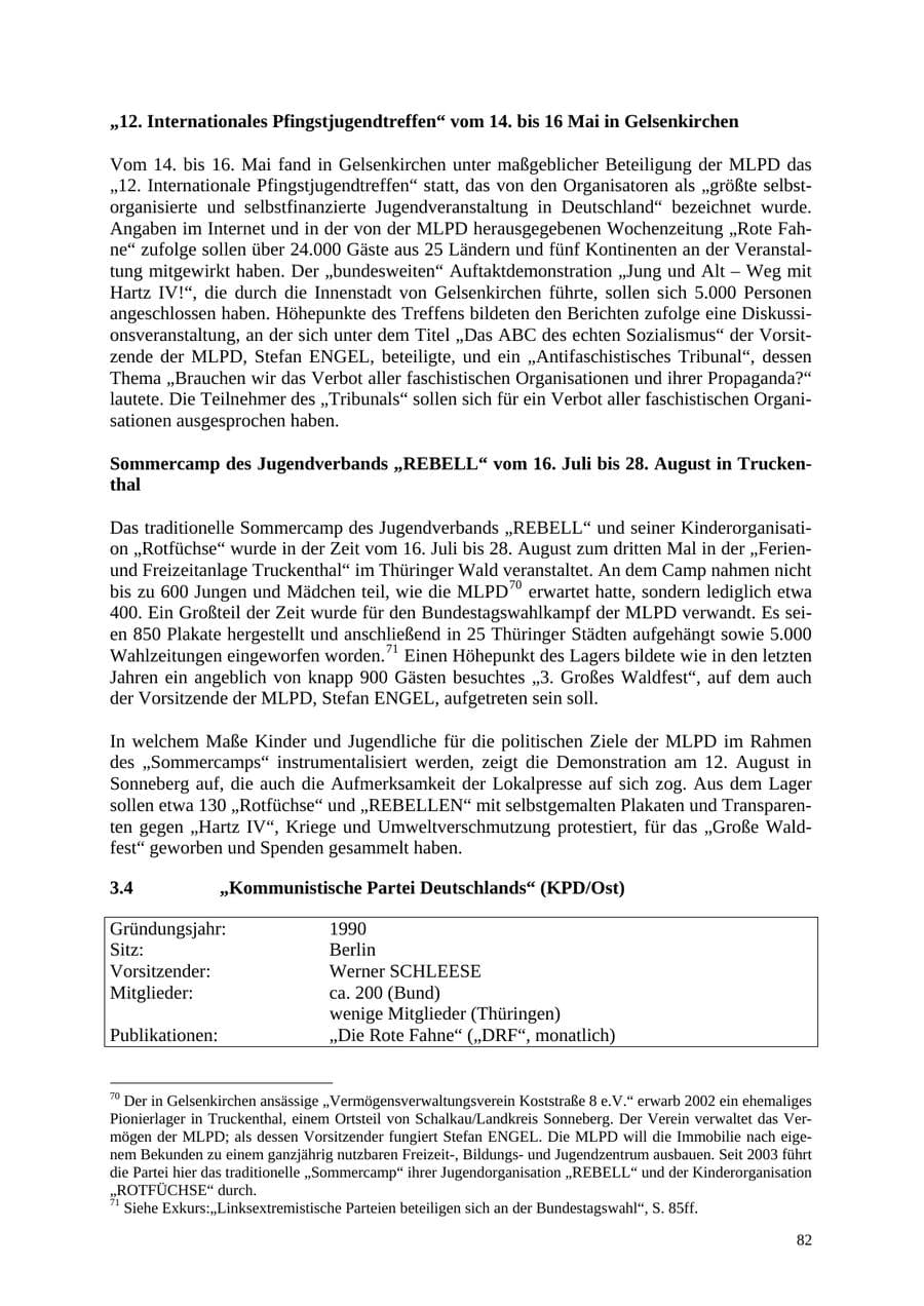 Seite 83 des Verfassungsschutzbericht 2005 Thüringen