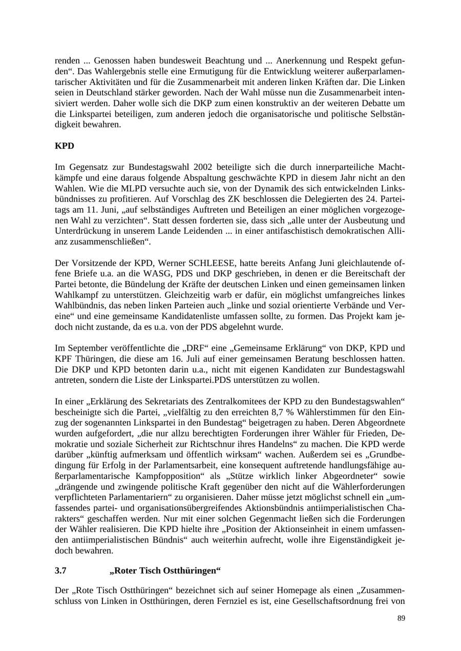 Seite 90 des Verfassungsschutzbericht 2005 Thüringen