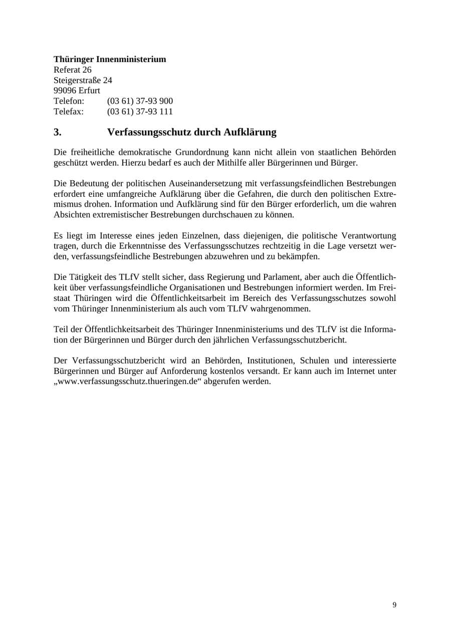 Seite 10 des Verfassungsschutzbericht 2005 Thüringen