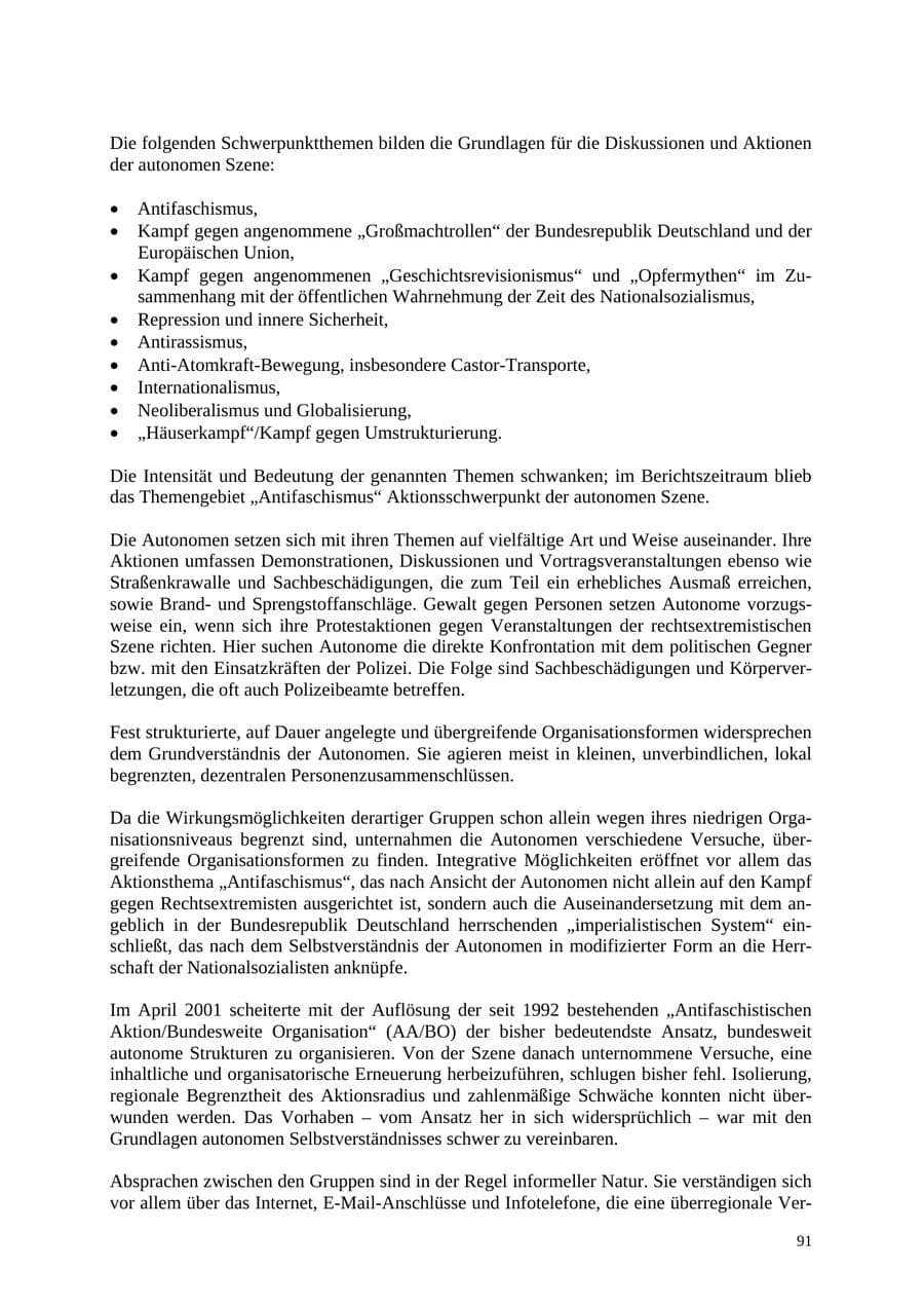 Seite 92 des Verfassungsschutzbericht 2005 Thüringen