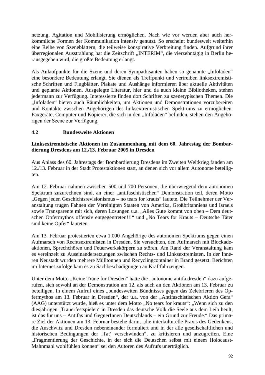 Seite 93 des Verfassungsschutzbericht 2005 Thüringen