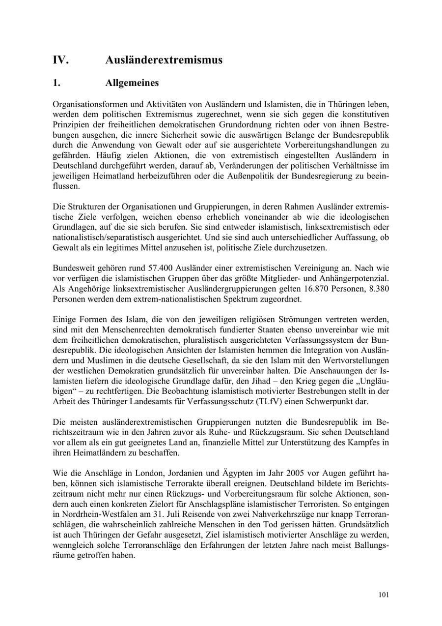 Seite 101 des Verfassungsschutzbericht 2006 Thüringen