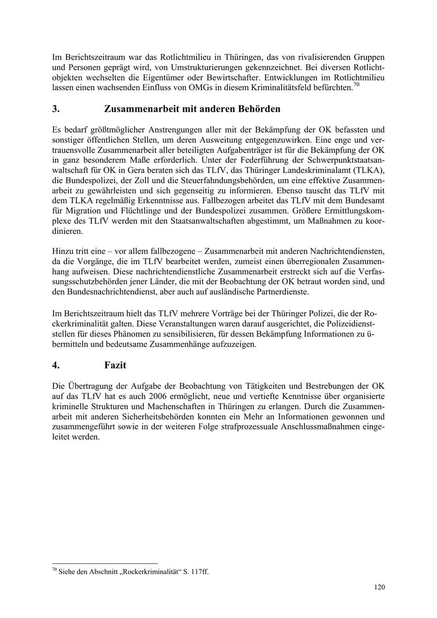 Seite 120 des Verfassungsschutzbericht 2006 Thüringen