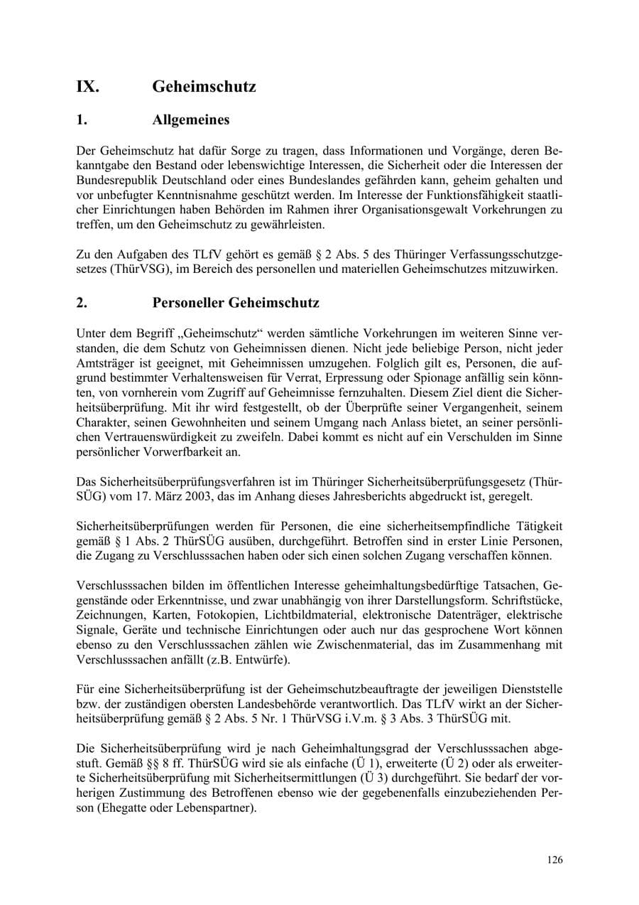 Seite 126 des Verfassungsschutzbericht 2006 Thüringen