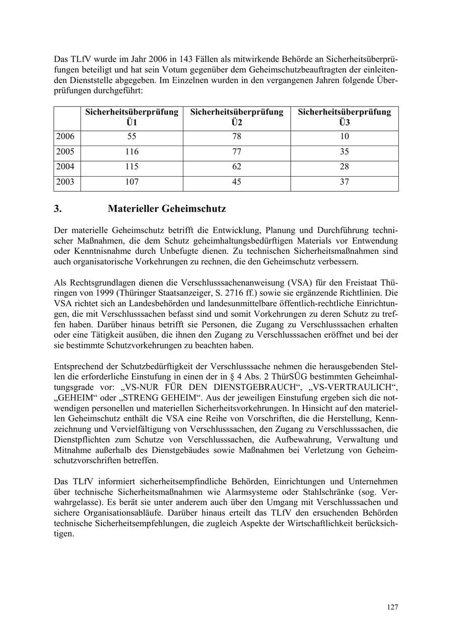 Seite 127 des Verfassungsschutzbericht 2006 Thüringen