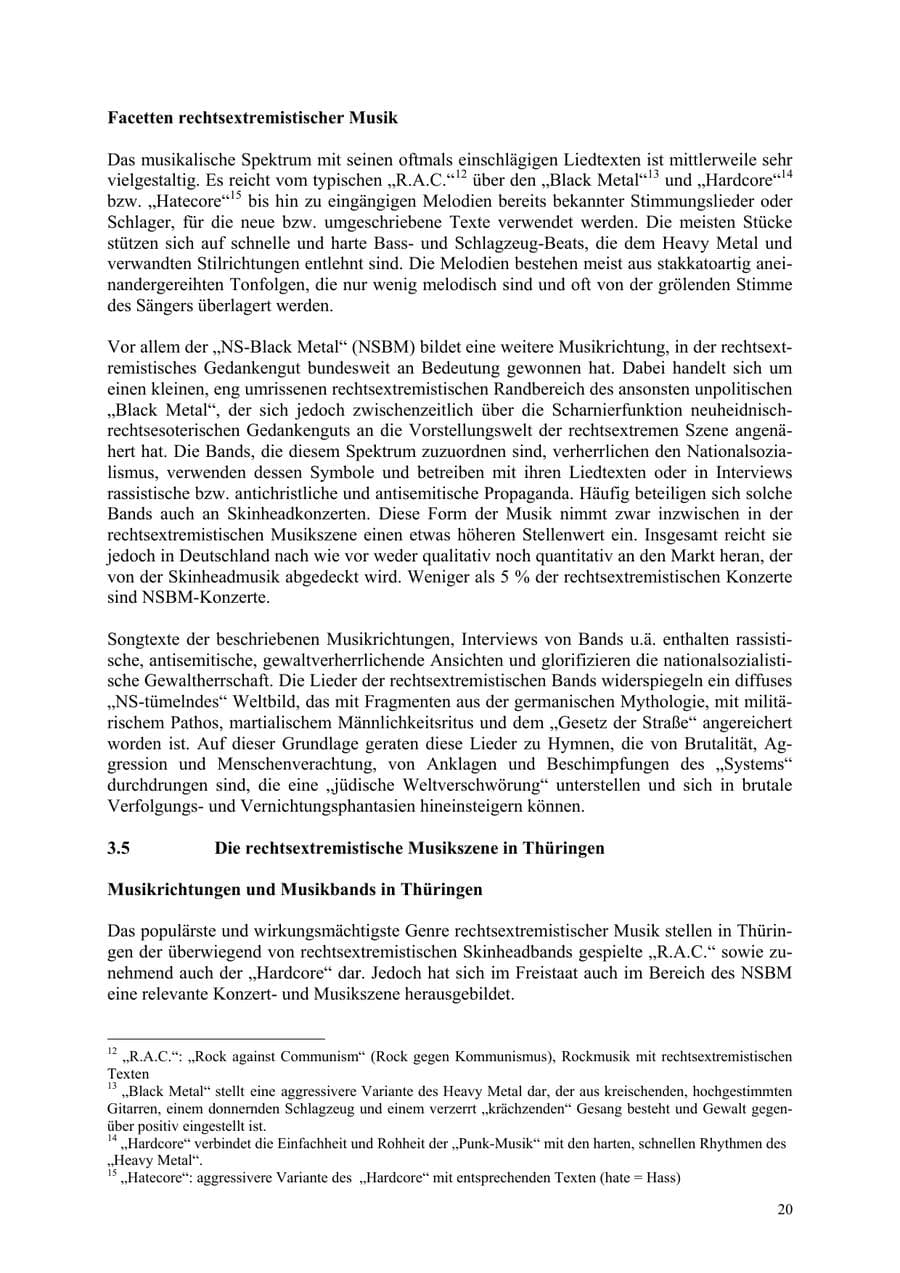 Seite 20 des Verfassungsschutzbericht 2006 Thüringen