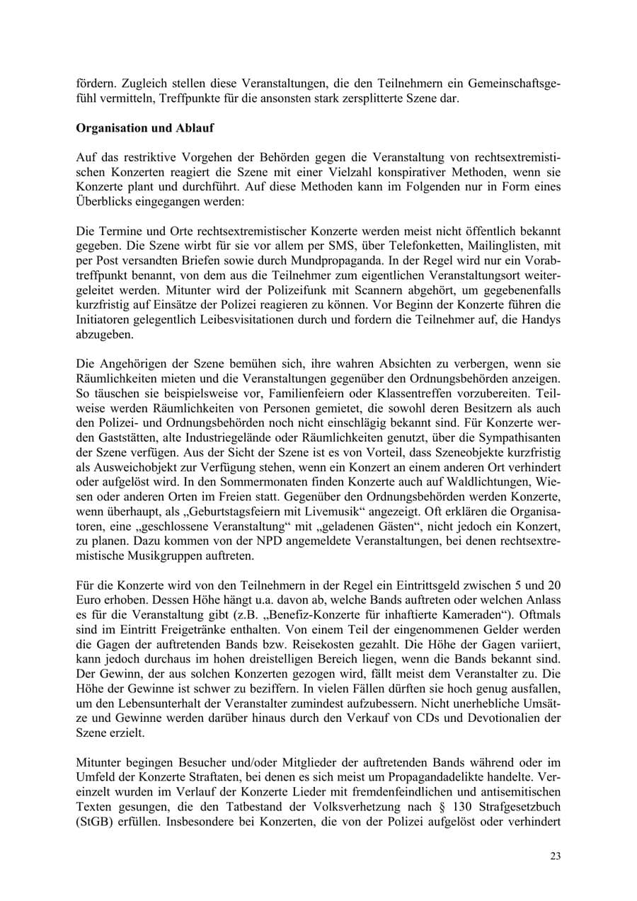 Seite 23 des Verfassungsschutzbericht 2006 Thüringen