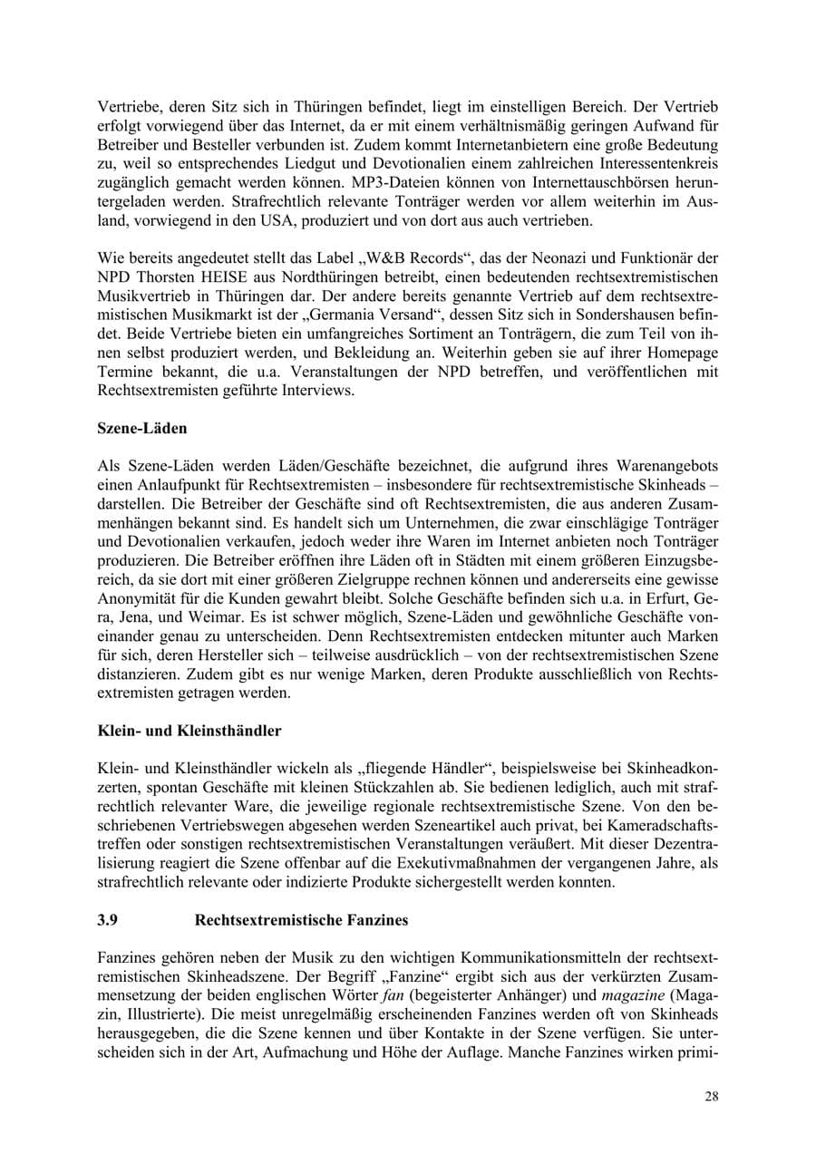 Seite 28 des Verfassungsschutzbericht 2006 Thüringen