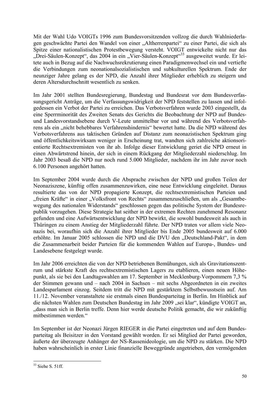 Seite 50 des Verfassungsschutzbericht 2006 Thüringen
