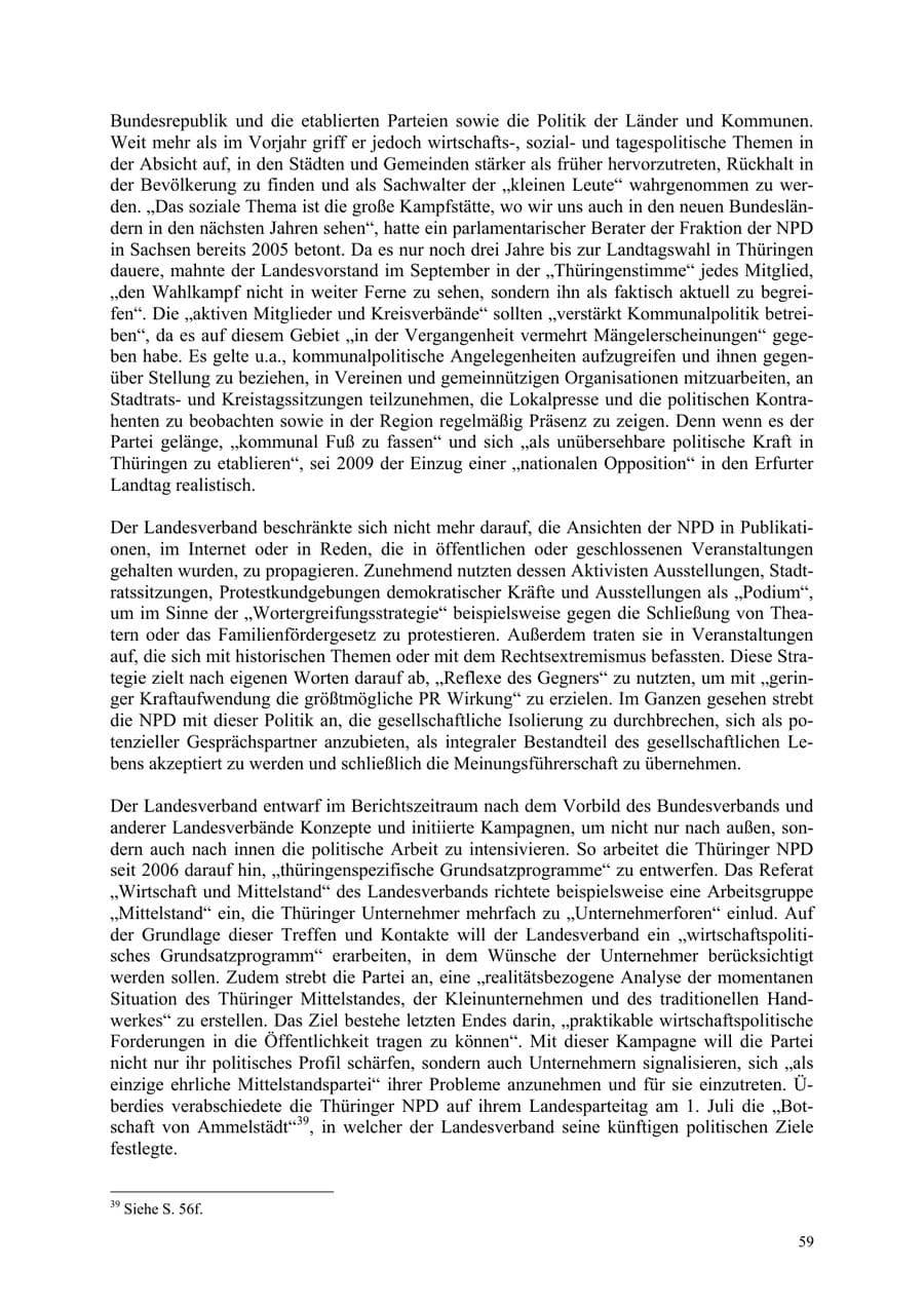 Seite 59 des Verfassungsschutzbericht 2006 Thüringen