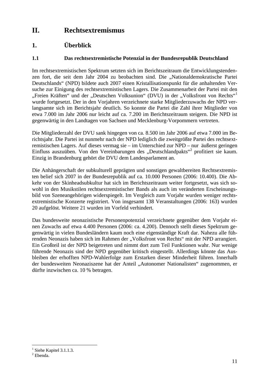Seite 11 des Verfassungsschutzbericht 2007 Thüringen