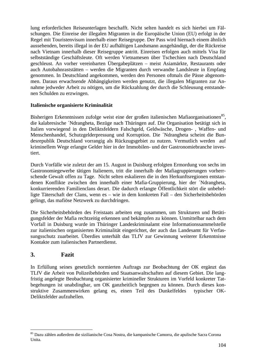 Seite 104 des Verfassungsschutzbericht 2007 Thüringen