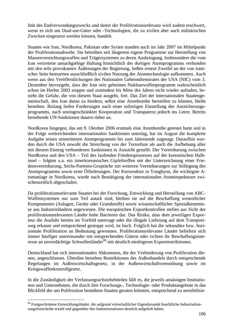 Seite 106 des Verfassungsschutzbericht 2007 Thüringen