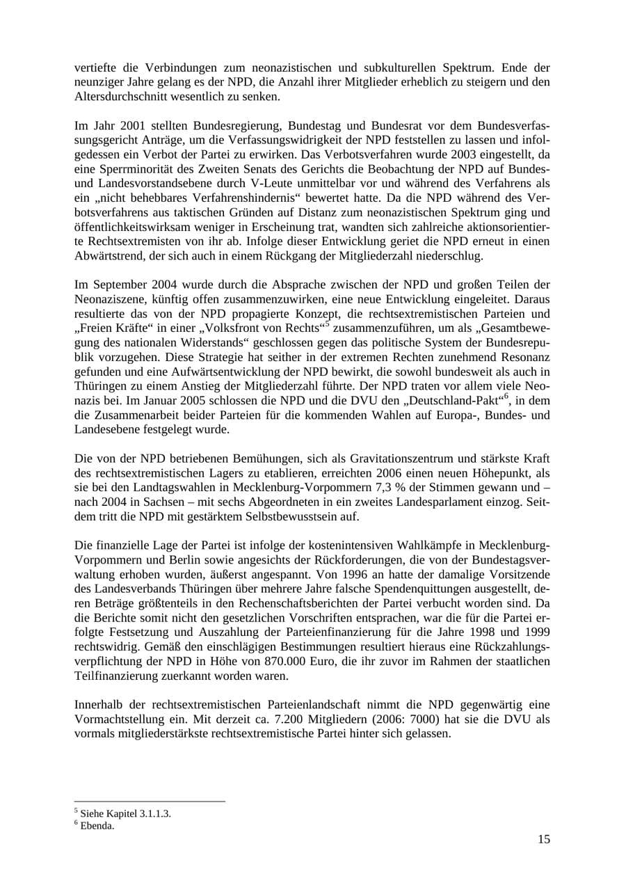 Seite 15 des Verfassungsschutzbericht 2007 Thüringen