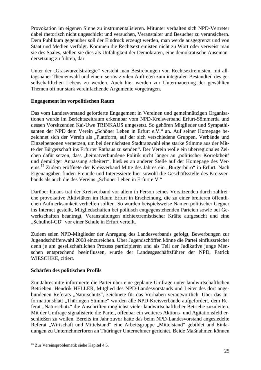 Seite 25 des Verfassungsschutzbericht 2007 Thüringen