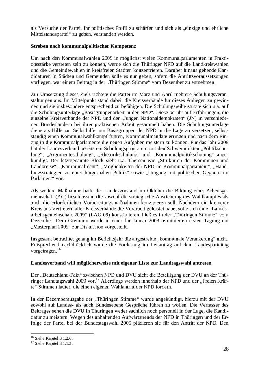 Seite 26 des Verfassungsschutzbericht 2007 Thüringen