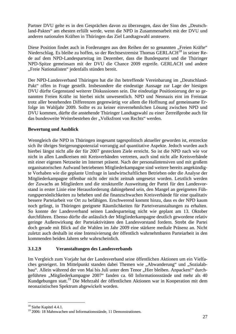 Seite 27 des Verfassungsschutzbericht 2007 Thüringen