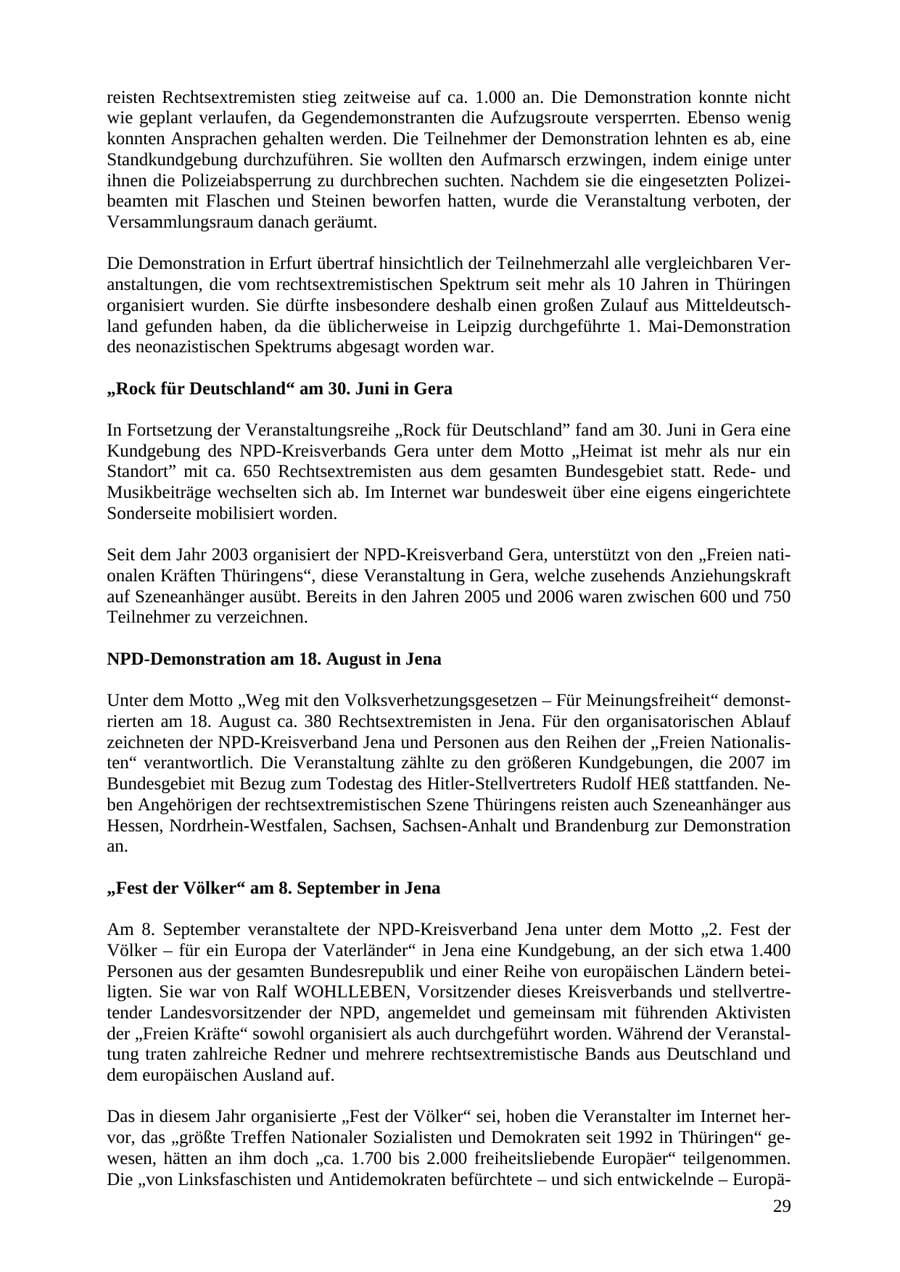 Seite 29 des Verfassungsschutzbericht 2007 Thüringen