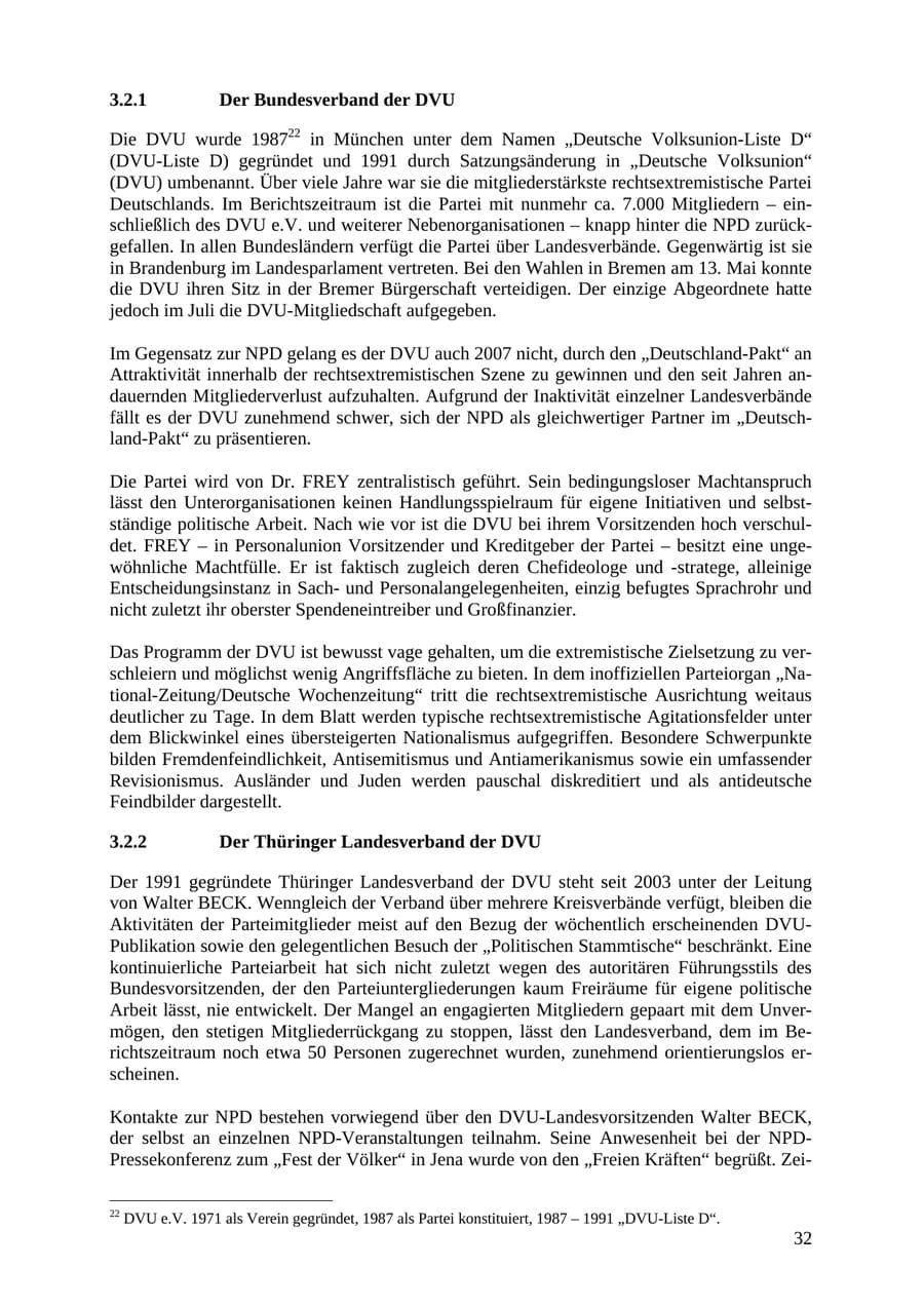 Seite 32 des Verfassungsschutzbericht 2007 Thüringen
