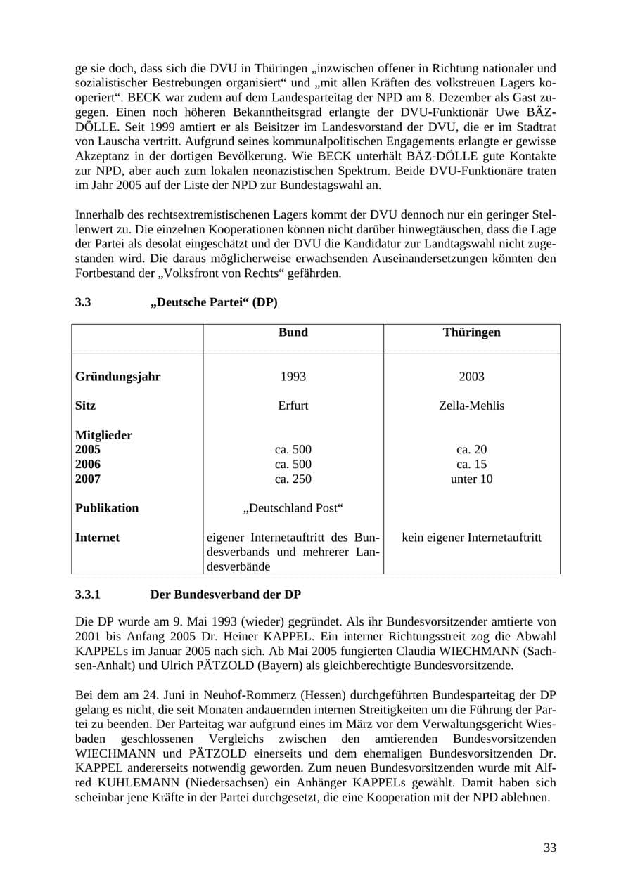 Seite 33 des Verfassungsschutzbericht 2007 Thüringen