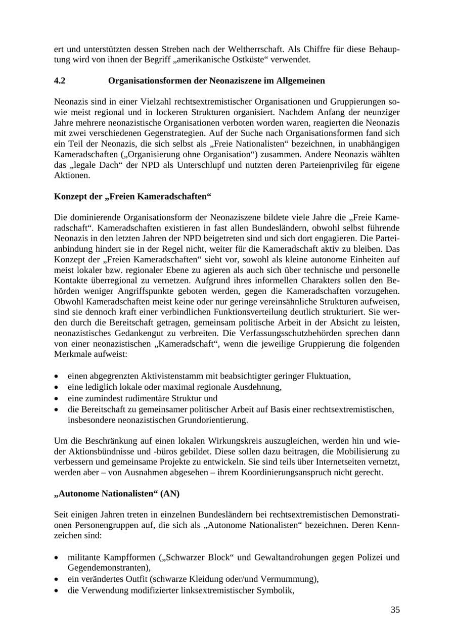 Seite 35 des Verfassungsschutzbericht 2007 Thüringen