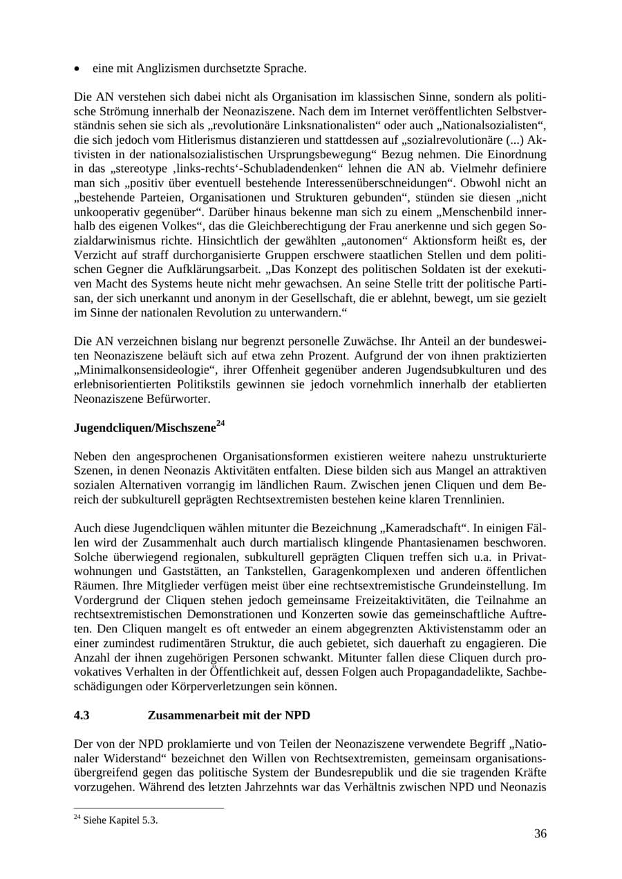 Seite 36 des Verfassungsschutzbericht 2007 Thüringen