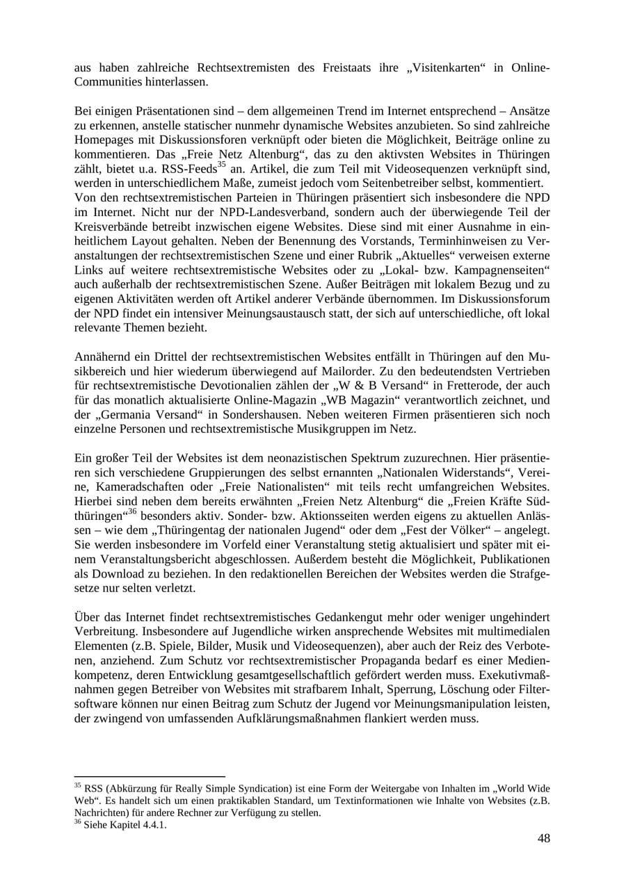 Seite 48 des Verfassungsschutzbericht 2007 Thüringen