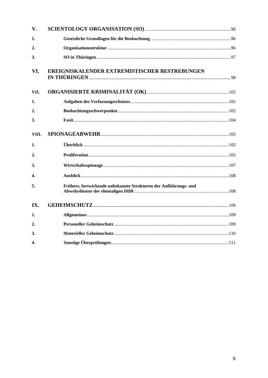 Seite 6 des Verfassungsschutzbericht 2007 Thüringen