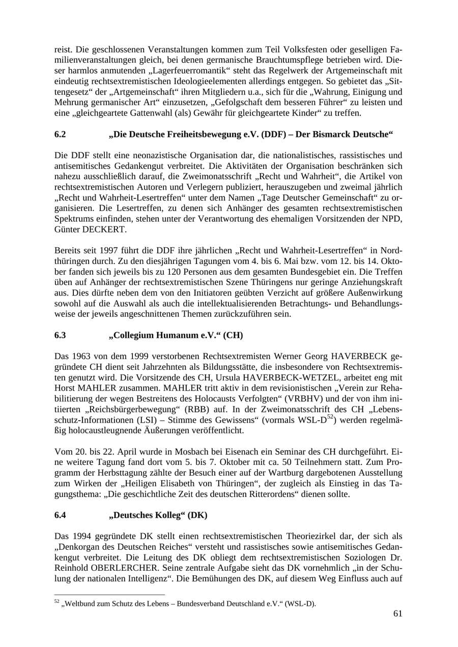 Seite 61 des Verfassungsschutzbericht 2007 Thüringen