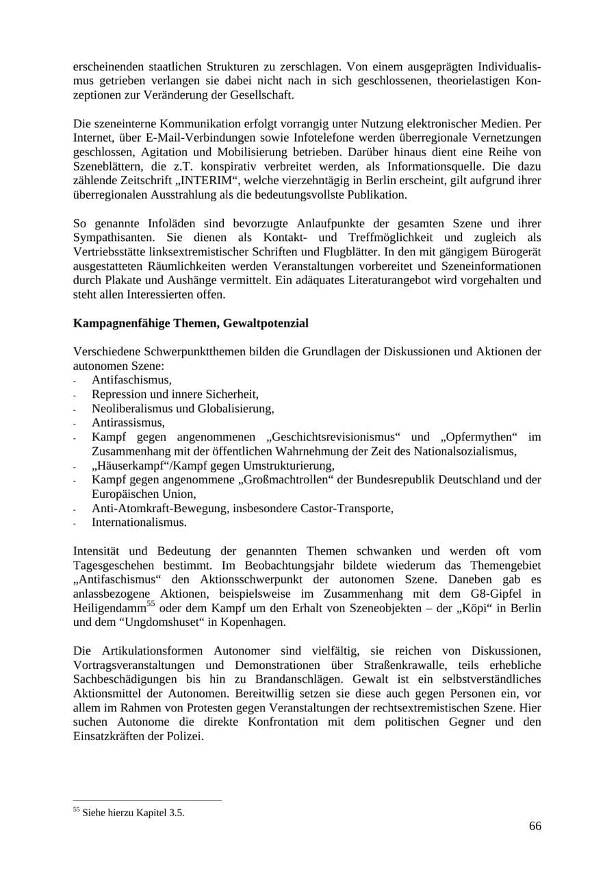 Seite 66 des Verfassungsschutzbericht 2007 Thüringen