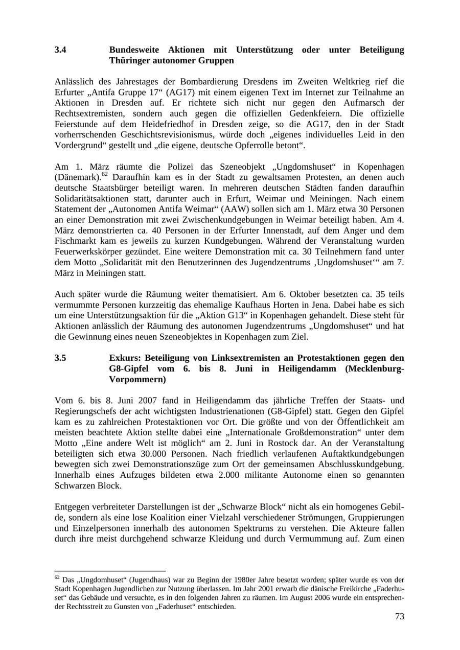 Seite 73 des Verfassungsschutzbericht 2007 Thüringen