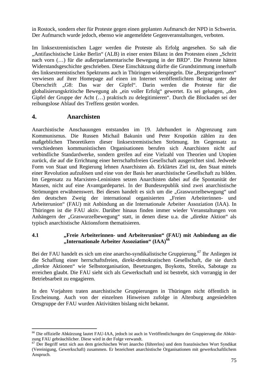 Seite 75 des Verfassungsschutzbericht 2007 Thüringen