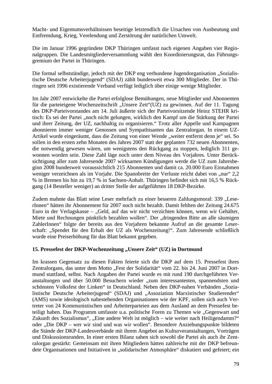 Seite 79 des Verfassungsschutzbericht 2007 Thüringen