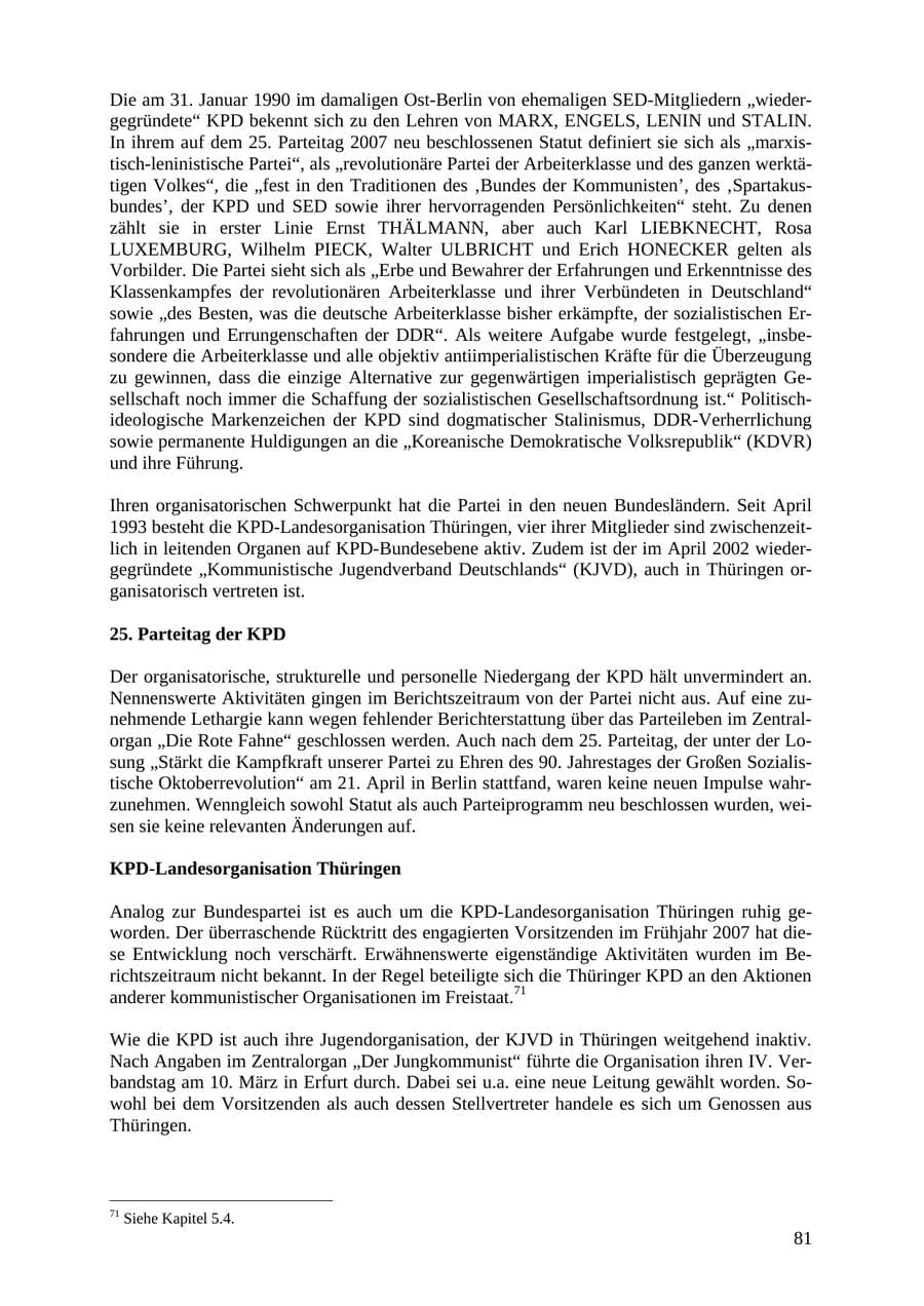 Seite 81 des Verfassungsschutzbericht 2007 Thüringen
