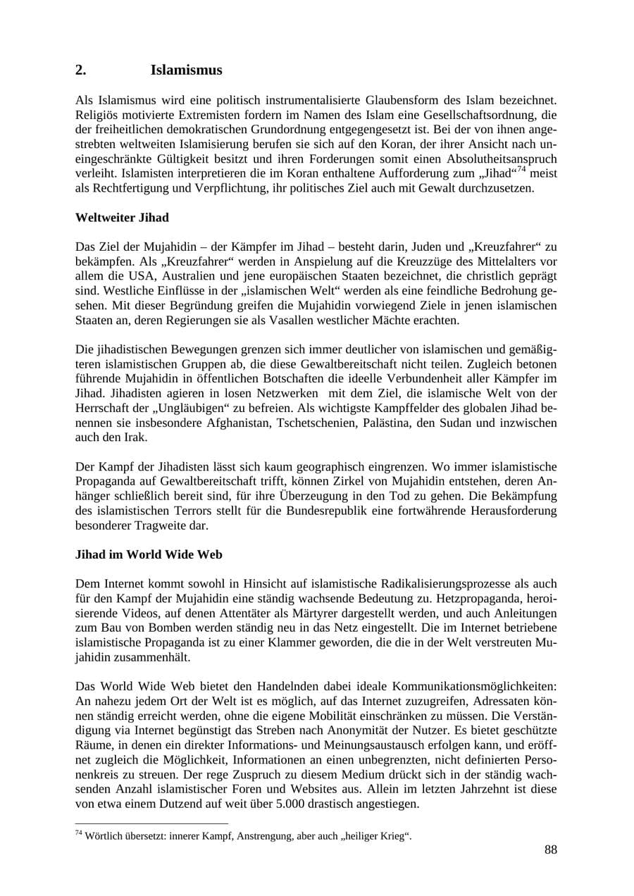 Seite 88 des Verfassungsschutzbericht 2007 Thüringen