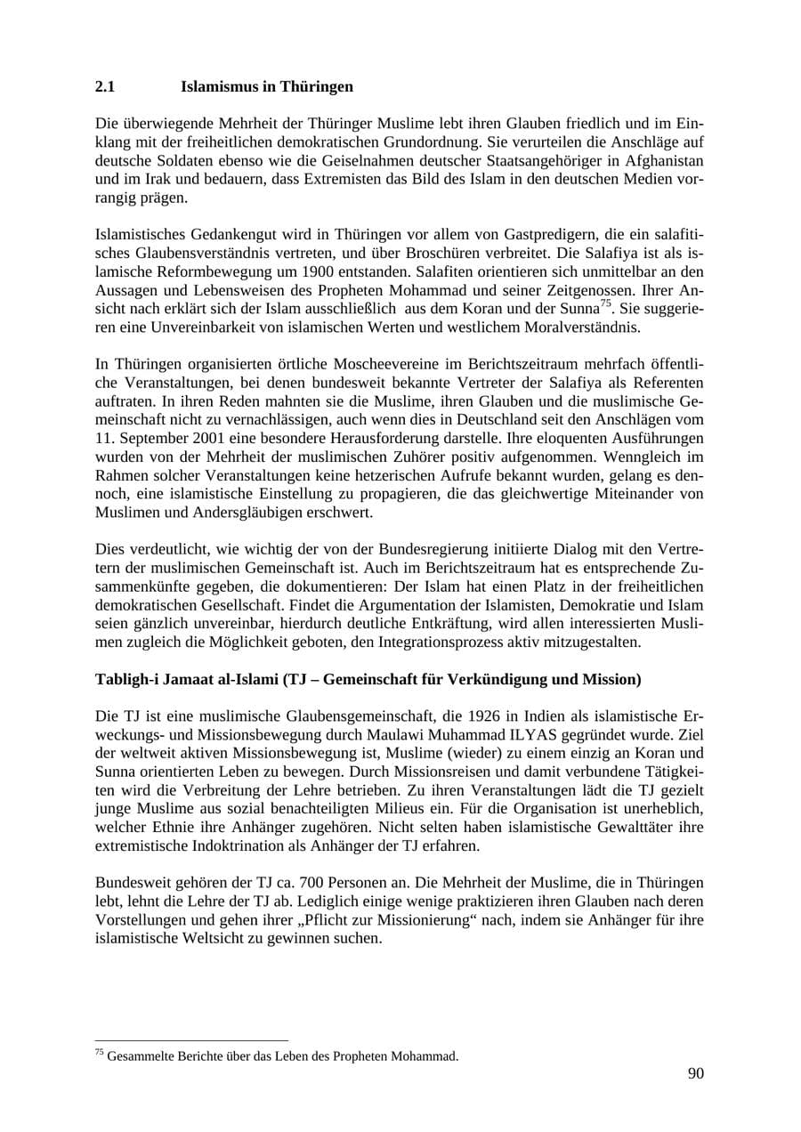 Seite 90 des Verfassungsschutzbericht 2007 Thüringen