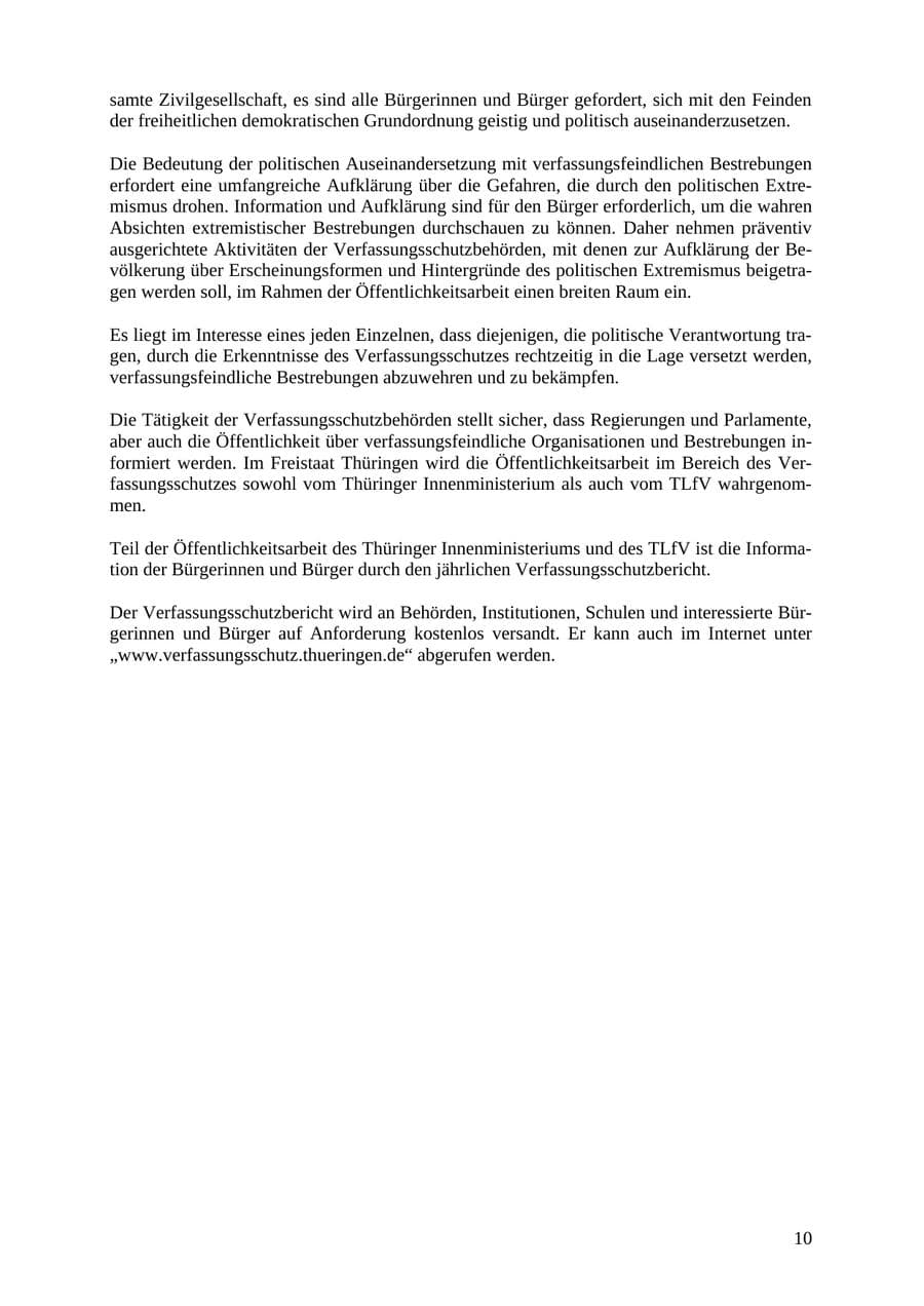 Seite 10 des Verfassungsschutzbericht 2007 Thüringen