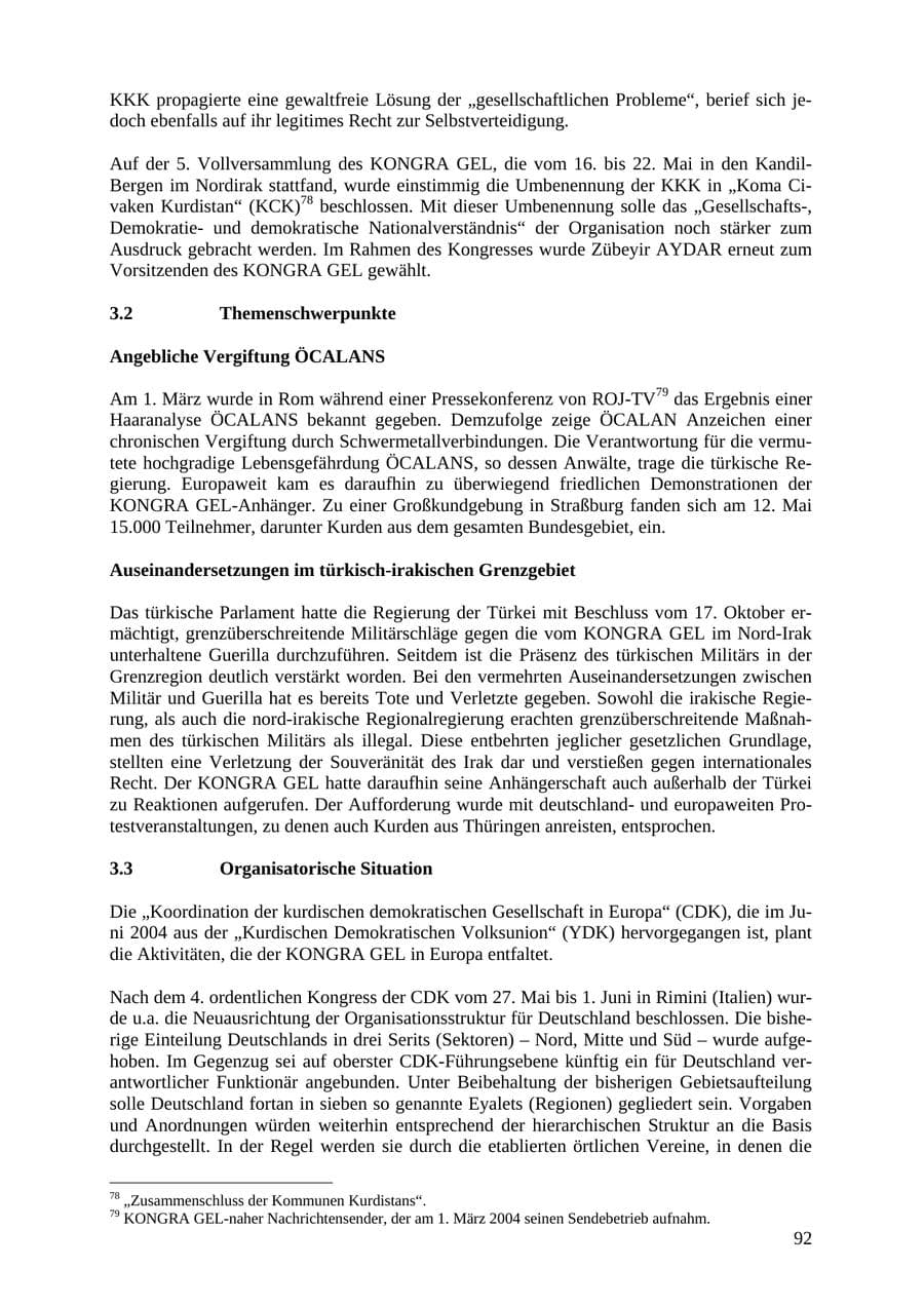 Seite 92 des Verfassungsschutzbericht 2007 Thüringen