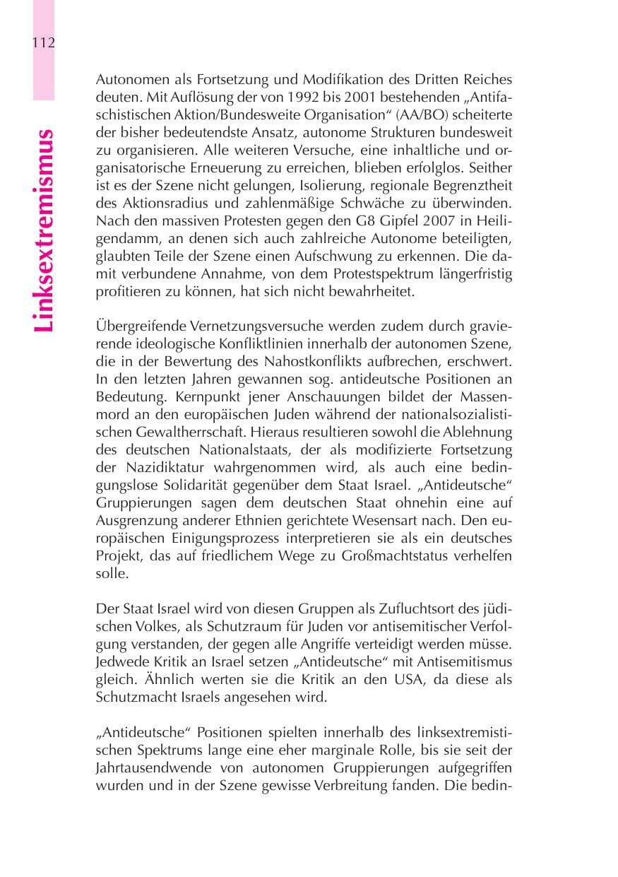 Seite 113 des Verfassungsschutzbericht 2008 Thüringen