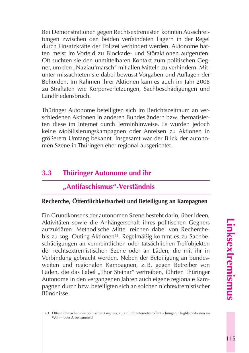Seite 116 des Verfassungsschutzbericht 2008 Thüringen