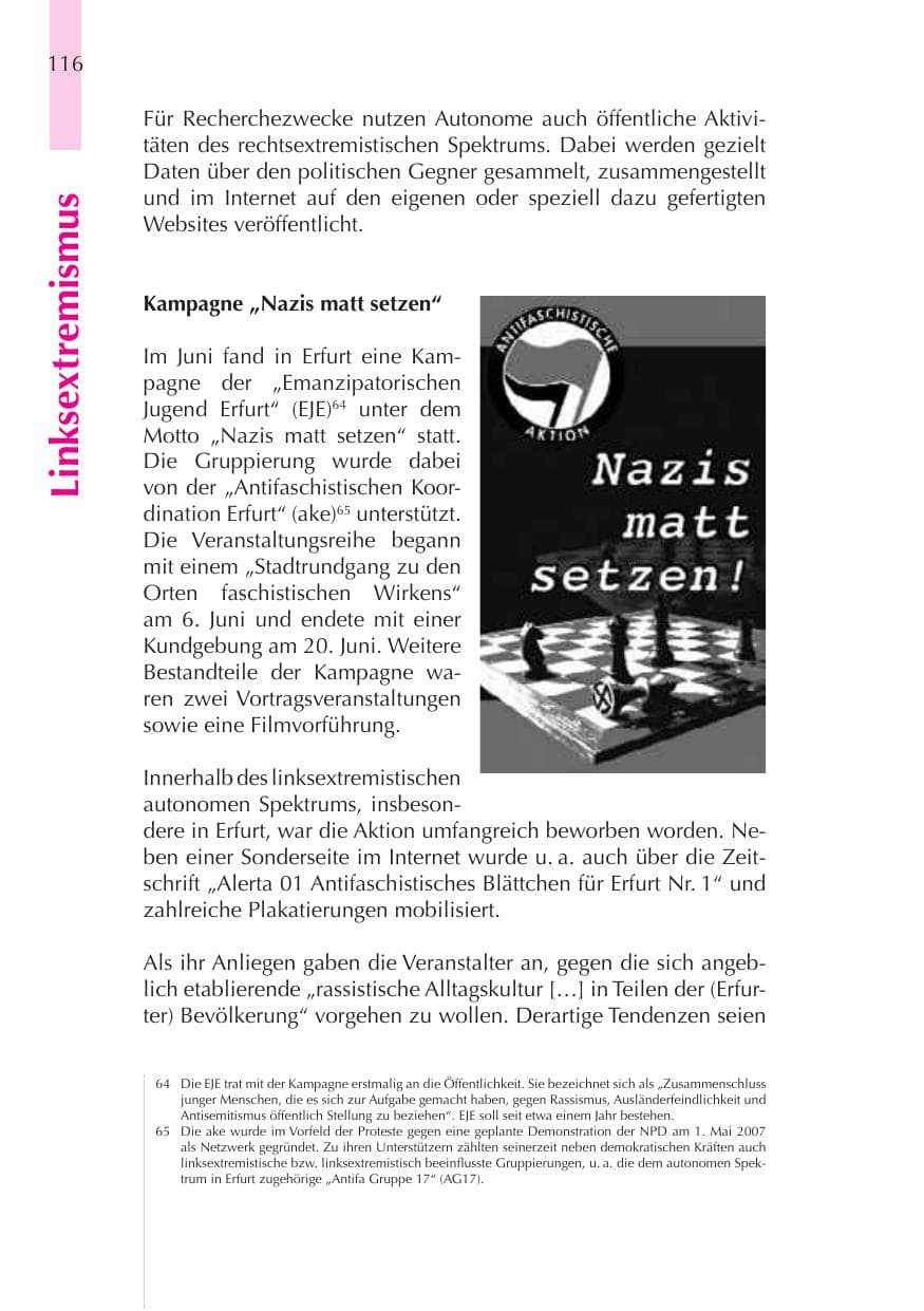 Seite 117 des Verfassungsschutzbericht 2008 Thüringen