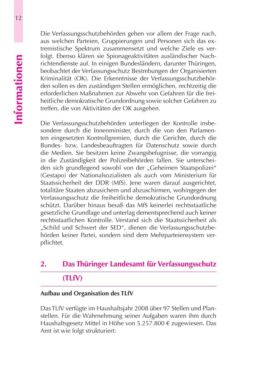Seite 13 des Verfassungsschutzbericht 2008 Thüringen