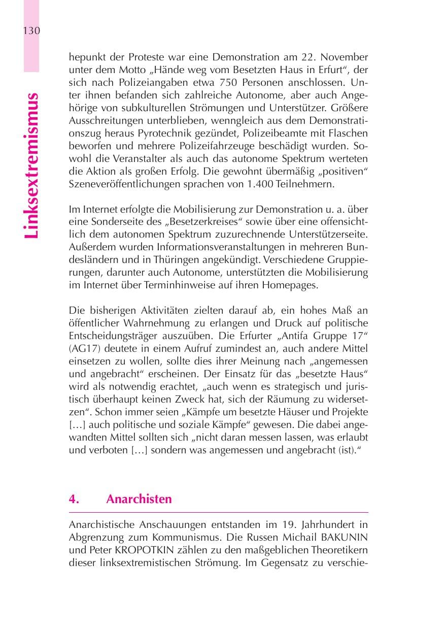Seite 131 des Verfassungsschutzbericht 2008 Thüringen