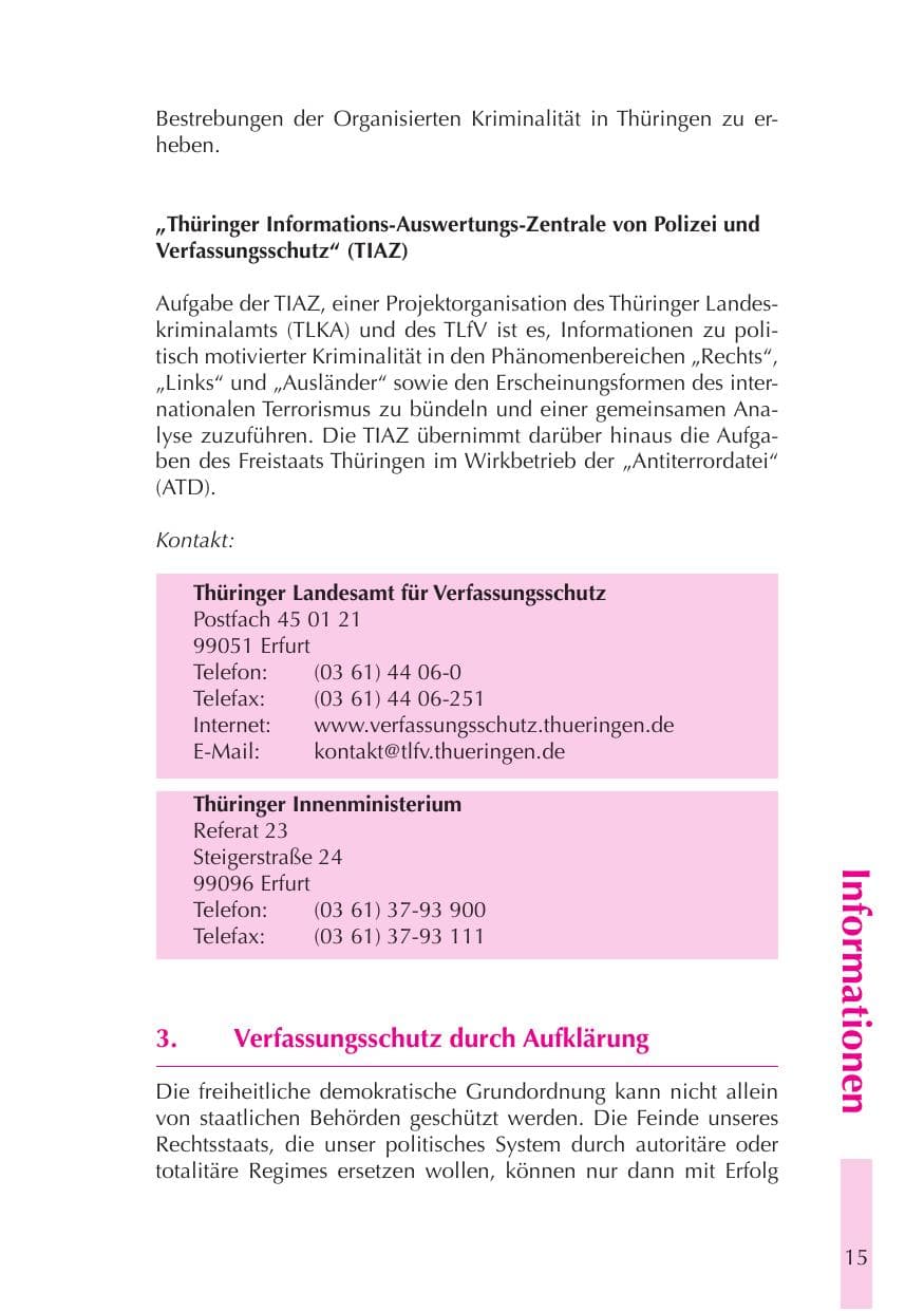 Seite 16 des Verfassungsschutzbericht 2008 Thüringen