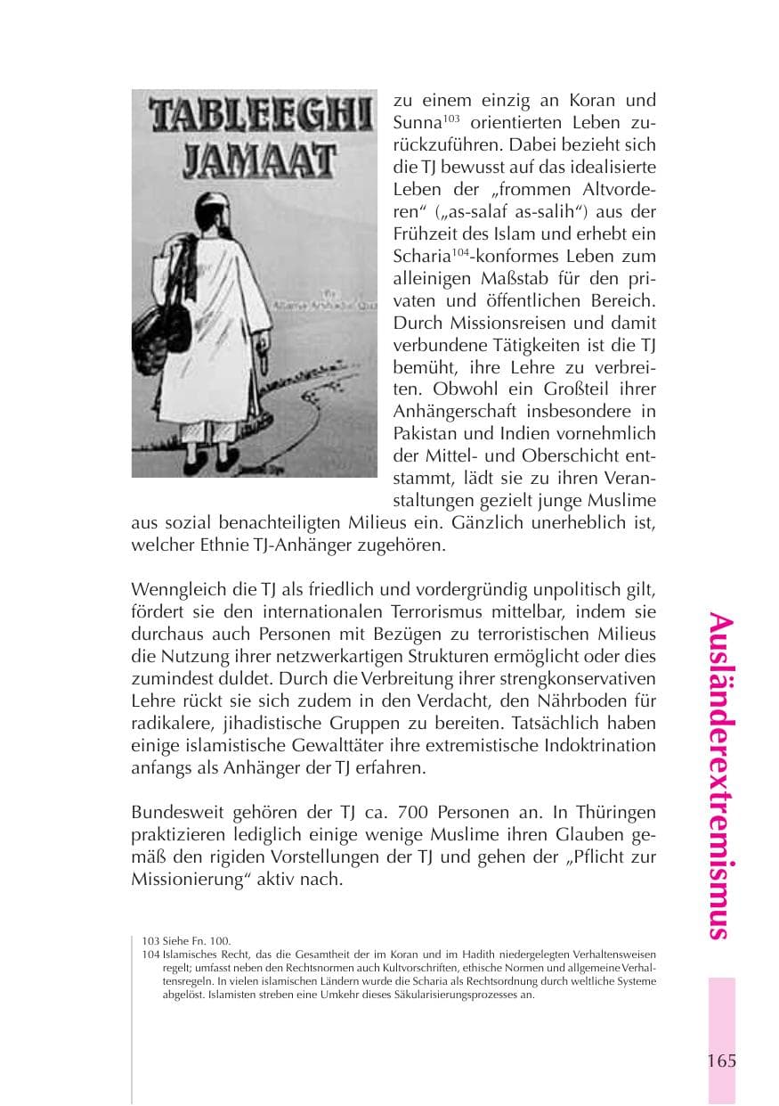 Seite 166 des Verfassungsschutzbericht 2008 Thüringen
