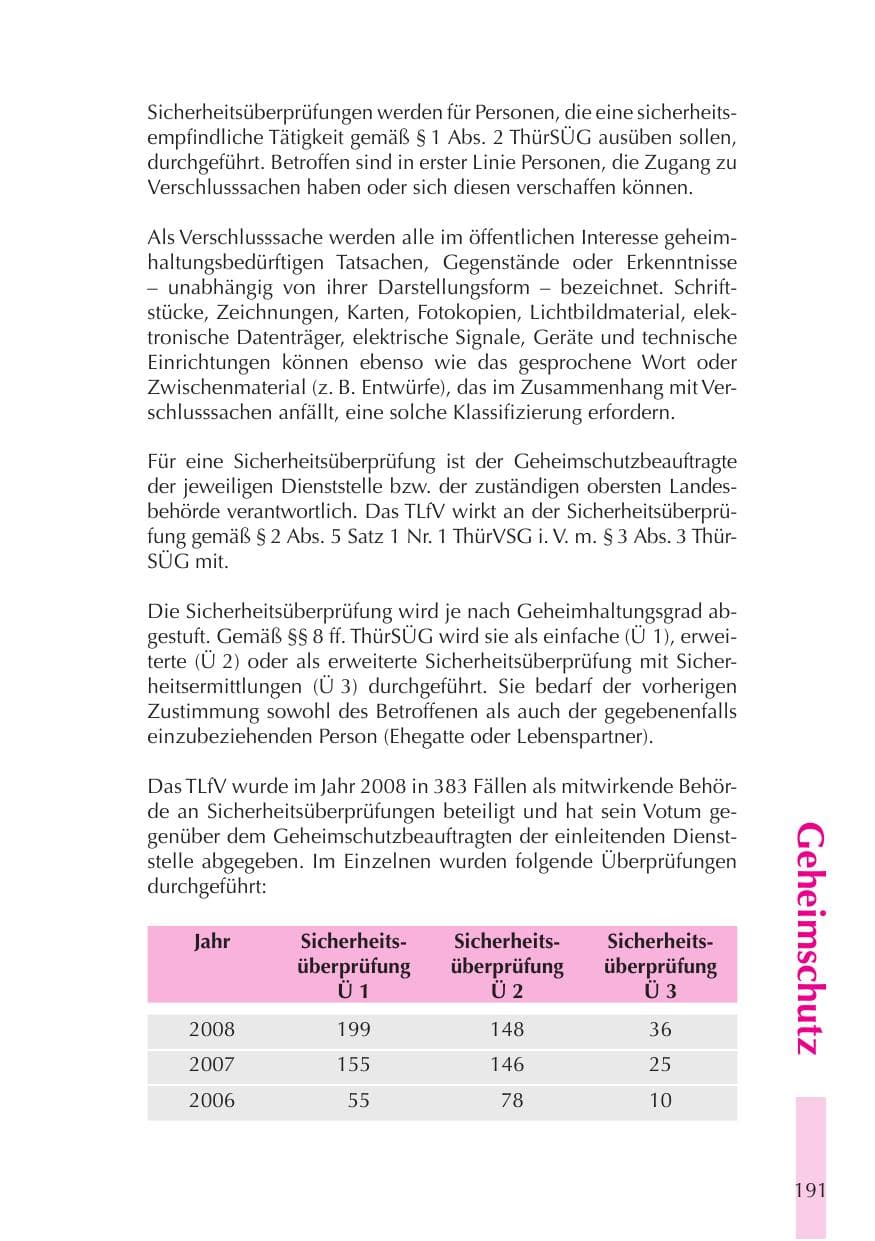 Seite 192 des Verfassungsschutzbericht 2008 Thüringen